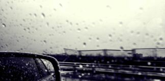 rainning car