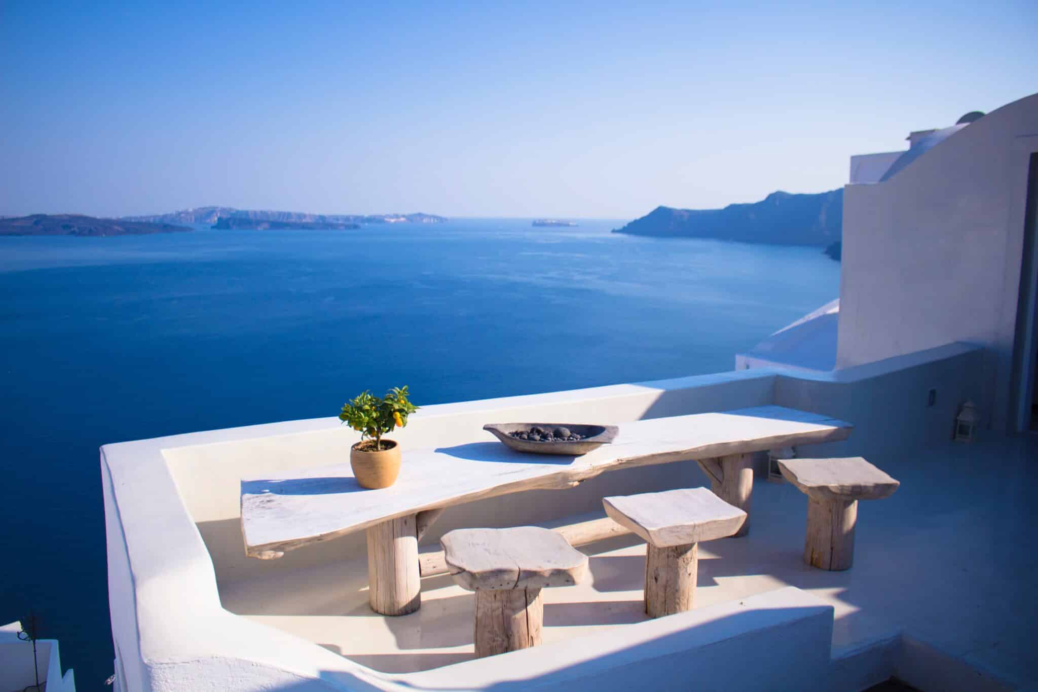 Very Greek table and view