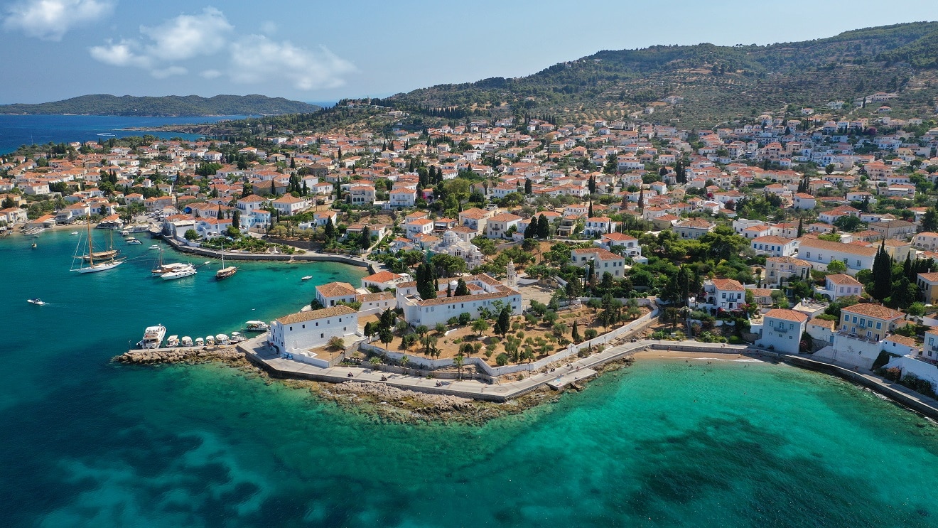 Aerial,Drone,Photo,Of,Picturesque,Chapel,Of,Agios,Mamas,And