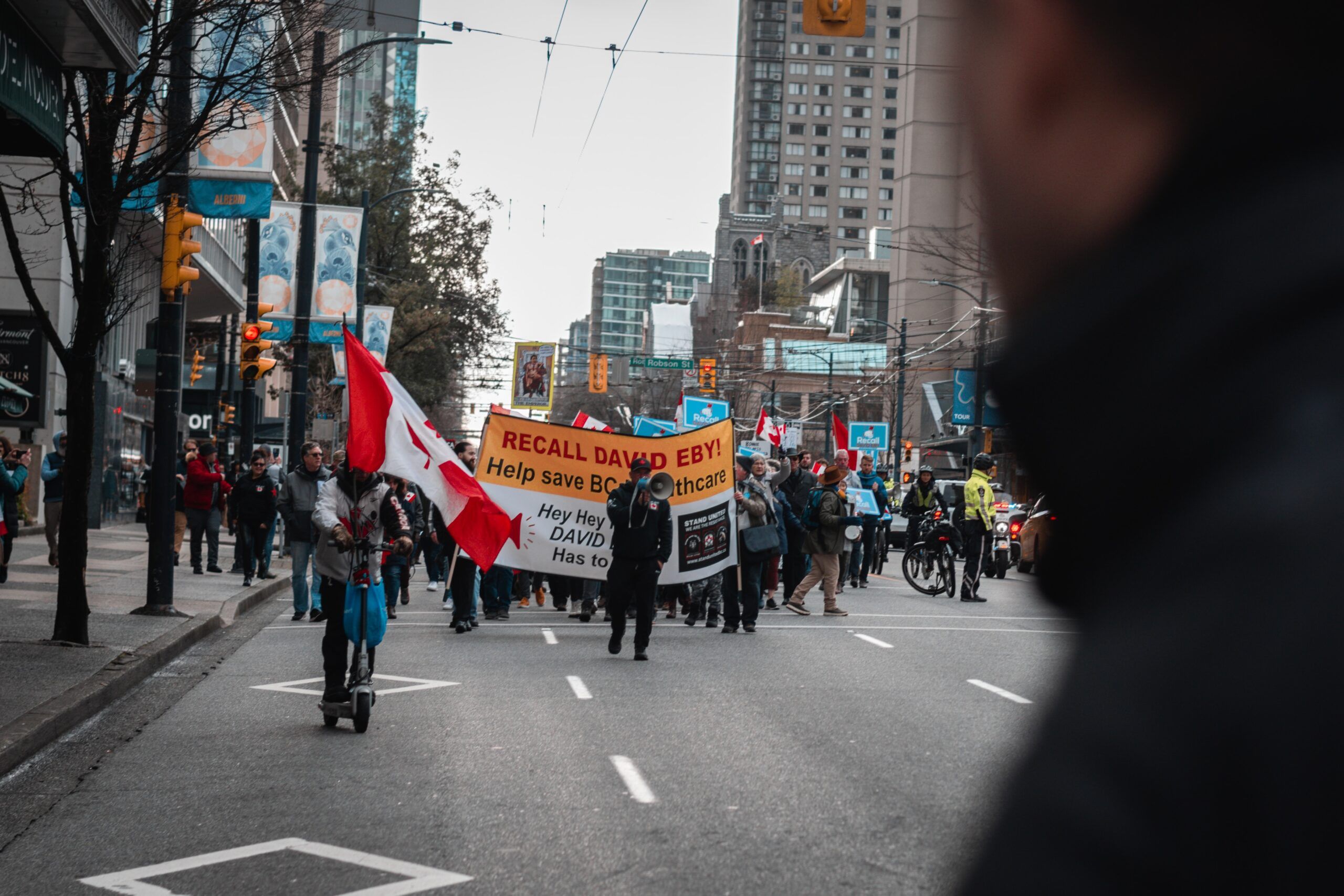 A Demonstration in Downtown Vancouver.