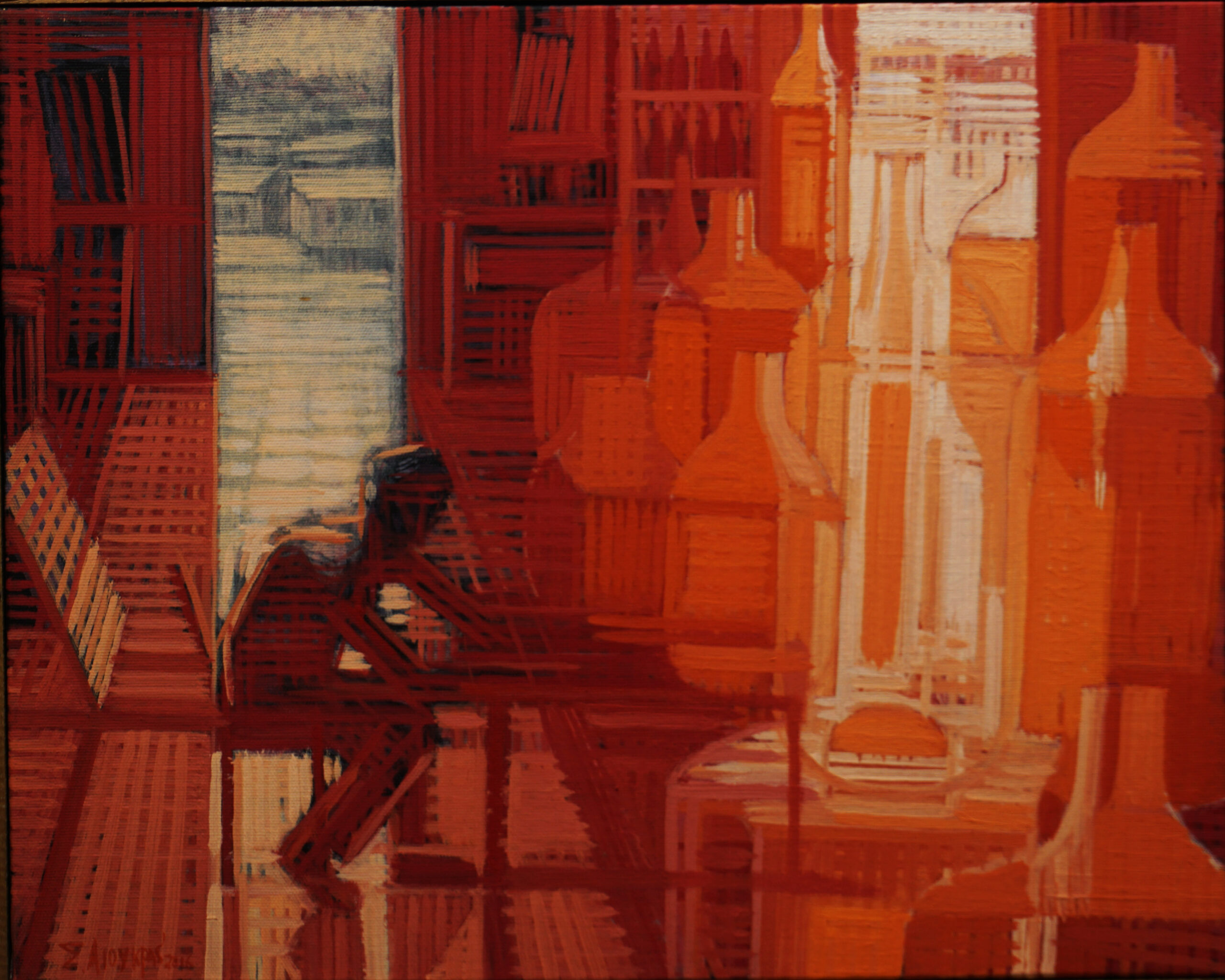 Sotiris Lioukras About gatherings Acrylics on canvas 56 x 70 cm 2014 scaled