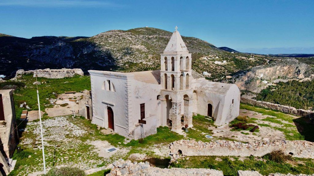 πανοραμική φωτογραφία στο κάστρο με την Μυρτιδιώτισσα