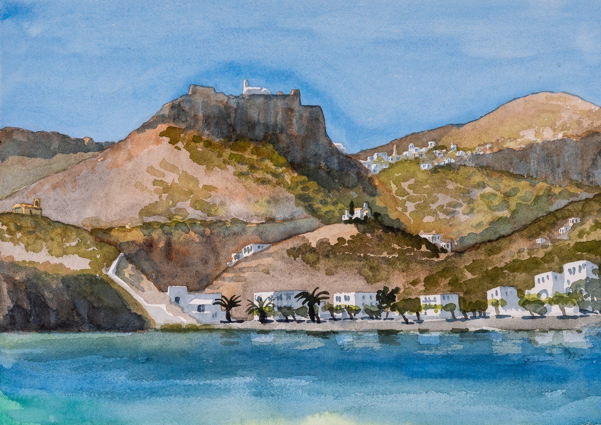 Peter Sternang A brilliant view watercolour 36x50 cm