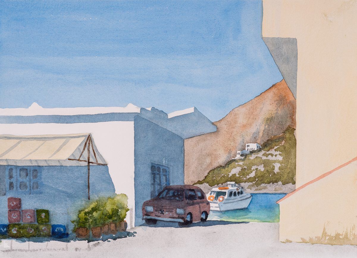 Peter Sternang Backstage watercolour 36x50 cm